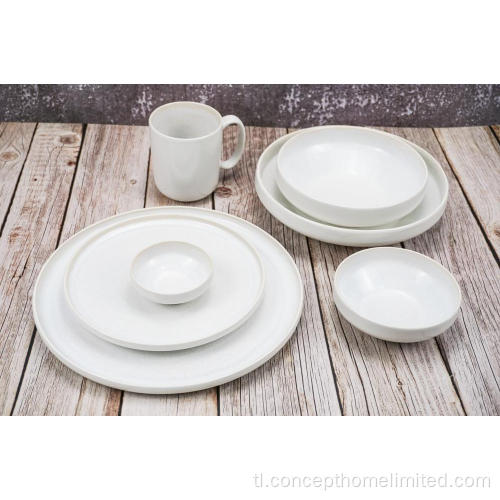 Reactive Glazed Stoneware Dinner Set sa Creamy White